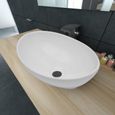 Vasque à poser professionnelle en céramique - BM8034 - Blanc - 400x330x135mm-0