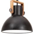 Lampe suspendue industrielle Plafond Éclairage luminaire pour Restaurant Terrasse Salon 25 W Noir Rond 40 cm E27-0