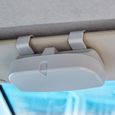 Gesentur Boîte de rangement pour lunettes de voiture， Voiture Pare-Soleil Porte-Lunettes ，Accessoires Auto - Gris-0