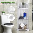 TEMPSA Armoire WC meuble de salle de bain blanc étagère de rangement 80x21cm-0