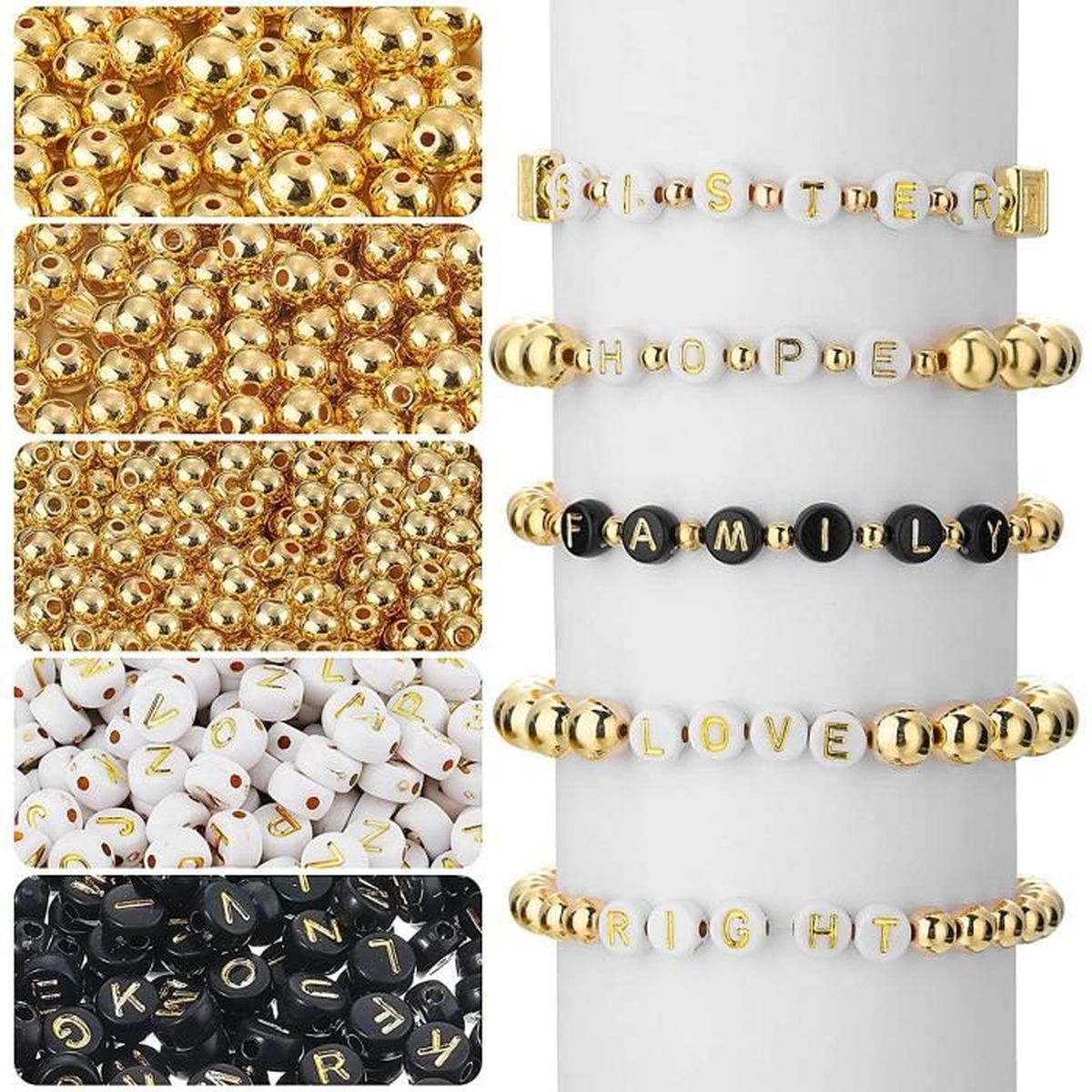 500 Bijoux Perles intercalaires Petit Cercle Pr Bracelet Charms 7mm Dia.