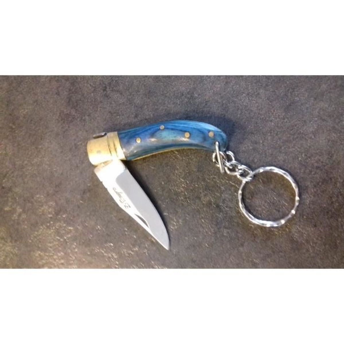 les petites mains de porte-cl/és porte-cl/és New Exclusive Mens Porte-cl/és Mens Porte-cl/és 2660 Laguiole Artisan Blue Hardwood Keyring Knife