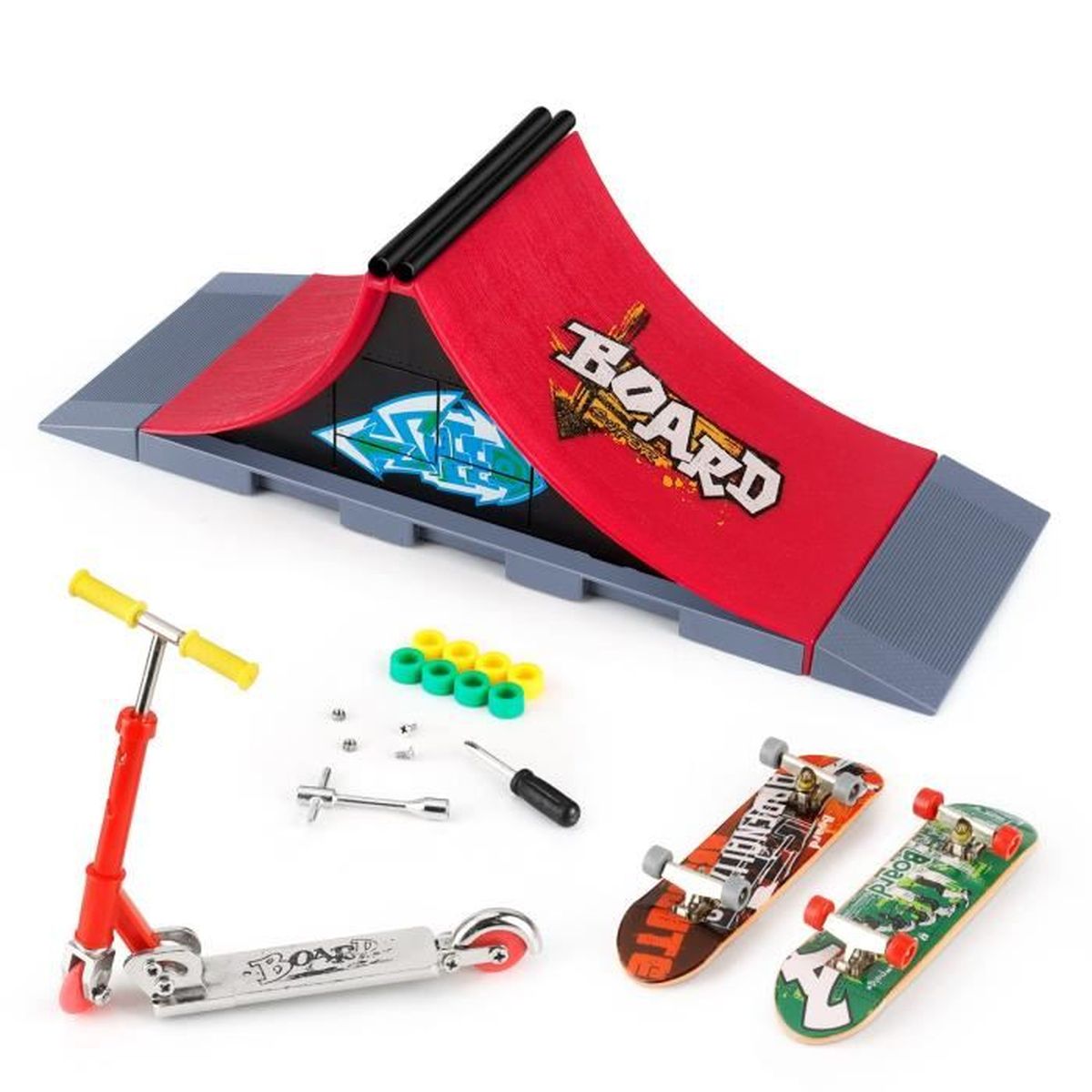 Finger Skateboard avec Rampes de Skatepark, Finger Skate Park Kit Rampe