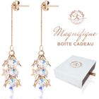 Belles Boucles d'Oreilles en Cristaux Autrichiens Baignées dans l'Or. Ecrin cadeau offert. Cadeau femme Noël Fête mères. 2SPLENDID®