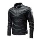 BLOUSON Homme - HENRVIEG - Classique décontracté en Cuir véritable Style Biker rétro sans col