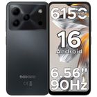 DOOGEE Note56 Android 16 Smartphone Pas Cher, 6150mAh Telephone Portable 6.56"HD+ 90Hz 24Go+64Go/TF 2To, Débloqué 4G OTG,Noir