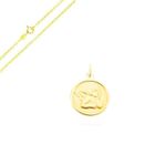 BIJOUTERIE PAPILLON BLEU Collier - Enfant - Chaîne et Pendentif - Médaille - Ange - Baptême - 16 mm - Plaqué Or Jaune 750 - 3 Microns - Fabriqué en France