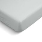 Drap housse uni percale de coton 2 personnes - 140x190cm - bonnet 28cm - Gris clair - BLEU CALIN