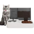 KOTEZU Distributeur Automatique de Nourriture et d'Eau pour Chat et Petit Chien 2 en 1 Fontaine 1L et Mangeoir 2.8L Blanc