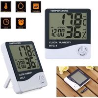 AUTOUTLET 2 Paquets LCD Digital Hygromètre Thermomètre Température Humidité Mètre Horloge d'Intérieur -50 C  + 70 C 10%  99%RH