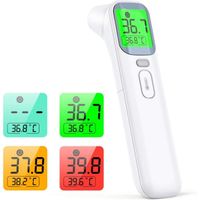Thermometre Frontal,Thermomètre Infrarouge Thermometre Auriculaire Adulte Bébé Enfants Sans Contact avec Alerte Fièvre 4 en 1