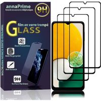VCOMP® Pour Samsung Galaxy A13 5G 6.5": Lot - Pack de 3 Films de protection d'écran Verre Trempé Plein écran de Couleur - NOIR