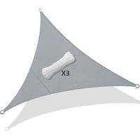 Voile d'ombrage Triangle Imperméable VOUNOT - Gris - 5x5x5m - Protection UV 95%