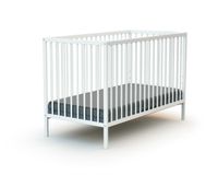 WEBABY - Lit bébé en bois 60 x 120 cm - Réglable 3 hauteurs - Blanc