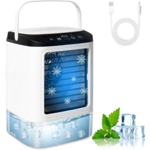 Climatiseur Mobile Usb OMISOON Climatiseur Mobile 800ml - Refroidisseur D'Air Portable 4 En 1 Avec Oscillation 120° - Chambre Et Bureau