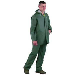 VÊTEMENT DE PROTECTION Ensemble de pluie veste et pantalon double enduction PVC vert TXL - 50202
