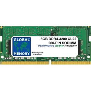 MÉMOIRE RAM 8Go DDR4 3200MHz PC4-25600 260-PIN SODIMM MÉMOIRE 