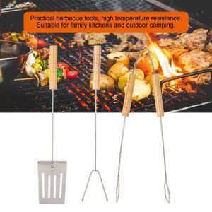 USTENSILE 3pcs Kit de Pelle de Clip de Fourchette à Viande de Gril en Fer Ménage Outil de Barbecue pour Fête CHR9347