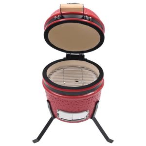BARBECUE FAR-Barbecue à fumoir Kamado 2-en-1 Céramique 56 cm Rouge-EJL7290578803025