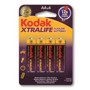 PILES KODAK Lot de 4 Piles alcaline XTRALIFE LR06/AA - 1,5V