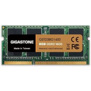Gigastone 16Go KIT DDR3 16GB RAM 1600MHz PC3-12800 Unbuffered Non-ECC 1.35V CL11 SODIMM 204-Pin/Broches Mémoire RAM pour Ordinateur de Bureau 2x8 Go Lordinateur Portable