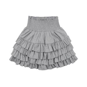 JUPE Harajuku-Mini jupe à volants taille haute pour filles,jupes dégradées moelleuses,jupe courte élégante,Lolita- gray[F74837]