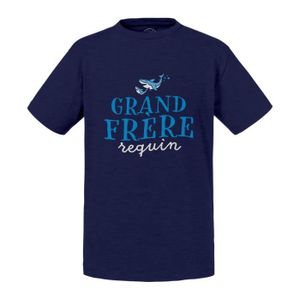 T-SHIRT T-shirt Enfant Bleu Grand Frère Requin Famille Mer