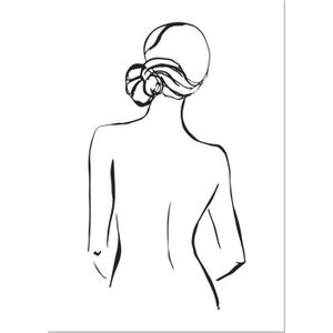 TABLEAU - TOILE Tableau Panorama Silhouette Femme Dos 50x70 cm - I