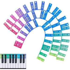 PIANO Notes De Clavier De Piano Colorées Pour 88 Touches, Autocollants De Partition Pour Débutants, Étiquettes De Partitions Amovi[J224]
