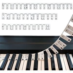PIANO Étiquettes De Notes De Clavier De Piano Amovibles 61-88 Touches En Silicone Pour Débutants, Pas Besoin D'Autocollants Réutil[J125]