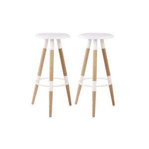 Lot De 2 Tabourets Hauts Blanc Skiv Achat Vente Tabouret