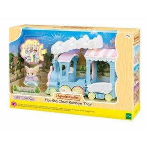 FIGURINE - PERSONNAGE Train à vapeur pour enfant - SYLVANIAN FAMILIES - Bébé Fennec inclus - Sièges animés - Jusqu'à 5 personnages