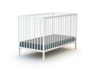 LIT BÉBÉ WEBABY - Lit bébé en bois 60 x 120 cm - Réglable 3 hauteurs - Blanc