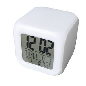 Reveil cube led lumière nuit alarm clock personnalisé prénom et vos photos réf 0 