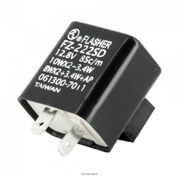 Sodcay Pack-2 Relais clignotant LED, relais d'avertissement de danger à 2  broches, relais de flash à vitesse réglable 12 V, remplacement pour la
