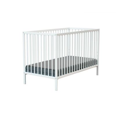 WEBABY Lit Bébé Pliable Bois Hêtre Brut 60x120cm Avec Matelas - Compact Transportable Dès La Naissance