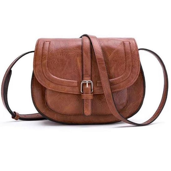 Sac à Main Bandoulière Vintage SAS - Tissu Tapisserie, Garniture Cuir, Marron