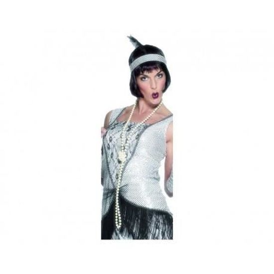 collier perles collier de femme collier Charleston blanc 180cm Collier de perles ann/ées 20 accessoire de costume
