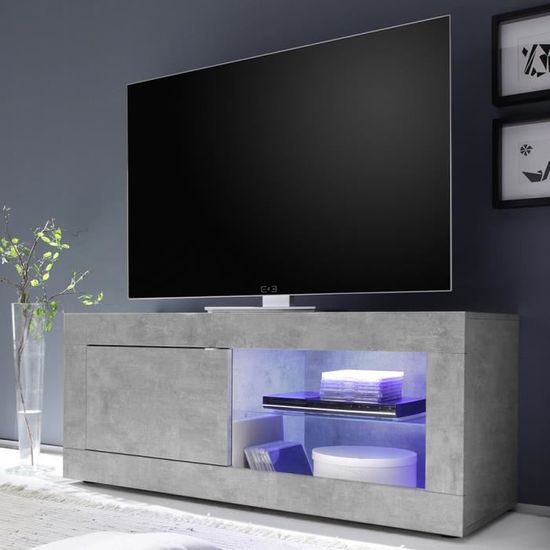 meuble tele gris beton