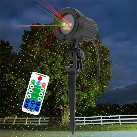Projecteur Laser Multipoints Extérieur VENUS GARDEN 250mW RGB - IP65, Télécommande, Effets Variables - 7