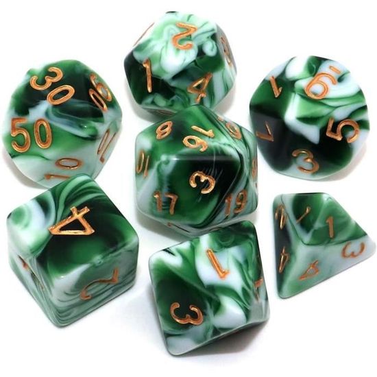 Lot De 7 Dés Polyédriques - COLAXI - D20, D12, D10, D8, D6