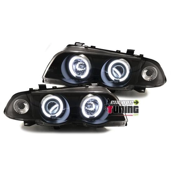Phares Avants Angel Eyes Avec Anneaux Blancs Sur BMW Série 1