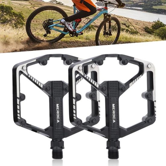 Pédales VTT Txeouse - Alliage Aluminium 9/16" Avec Bandes Réfléchissantes