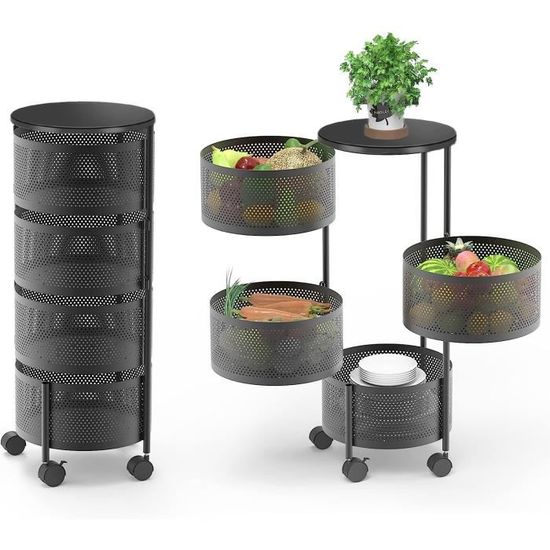 Bomclap Corbeille à fruits avec support banane – Bol à fruits en métal à 2 niveaux – Bols à fruits modernes sur pied – Corbeille à légumes décorative – Bol à fruits – Marron