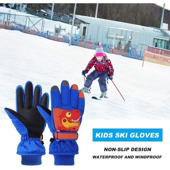 Moufles De Ski Enfants TRIWONDER - Chaudes, Coupe-vent, Poignets Ajustables - Pour Garçons Et Filles