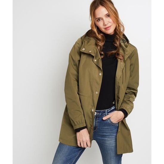 GRAIN DE MALICE Parka legere kaki femme Kaki Cdiscount Pret a Porter