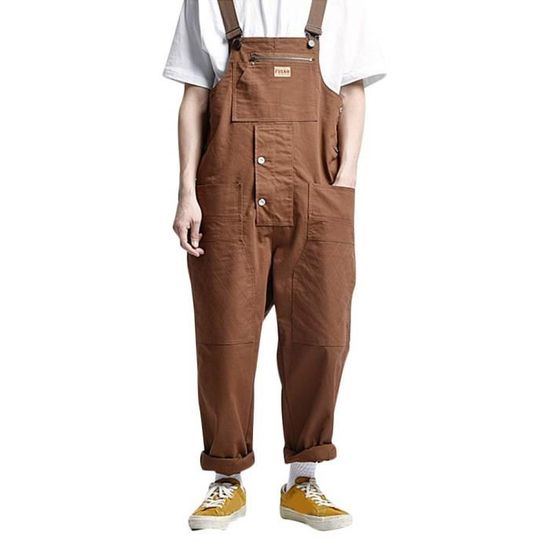 Salopette Jeans Homme à Bretelles - Jumpsuit Casual Vintage Denim Léger Été, Coupe Régulière Streetwear