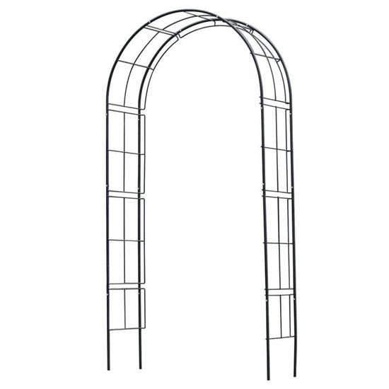 Pergola arche en acier en métal - NATURE - 113x38xH229cm - Noir