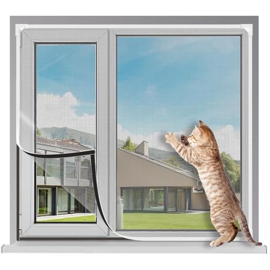 Moustiquaire De Fenêtre, 130x150cm Auto-AdhéSif En Maille Anti Moustique Fenetre Sans Percage Pour Fenetre De Balcon Salon Patio 87748746