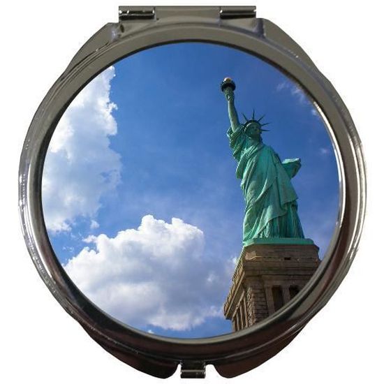miroir de poche sous forme ronde Statue de la liberté Premium 